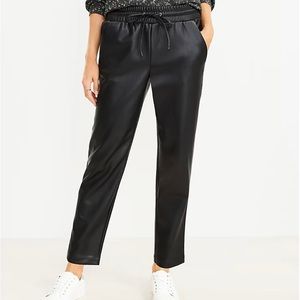 LOFT Pull On Slim Pants in Faux Leather